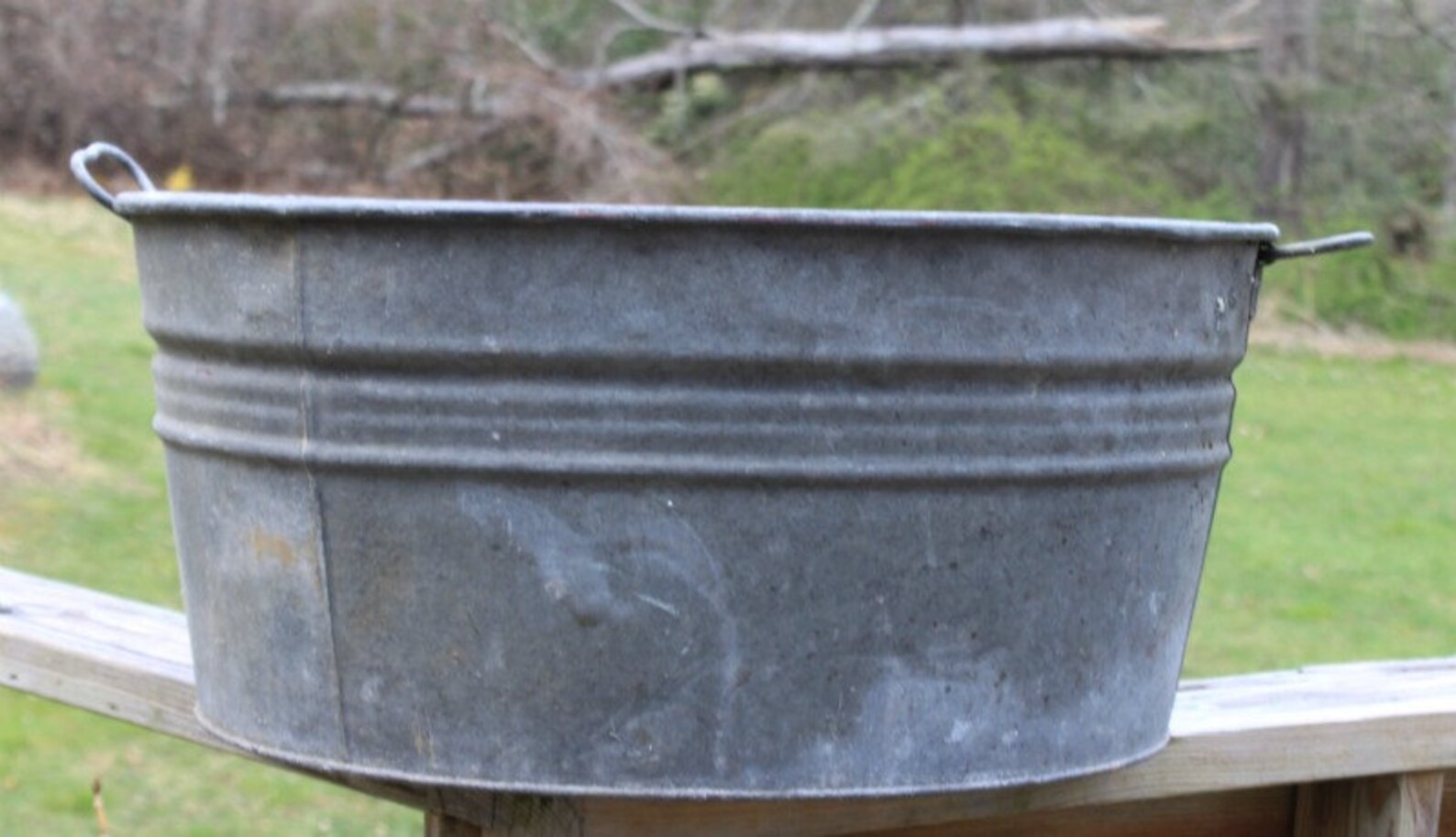 Antique Galvanized Wash Tub Etsy
