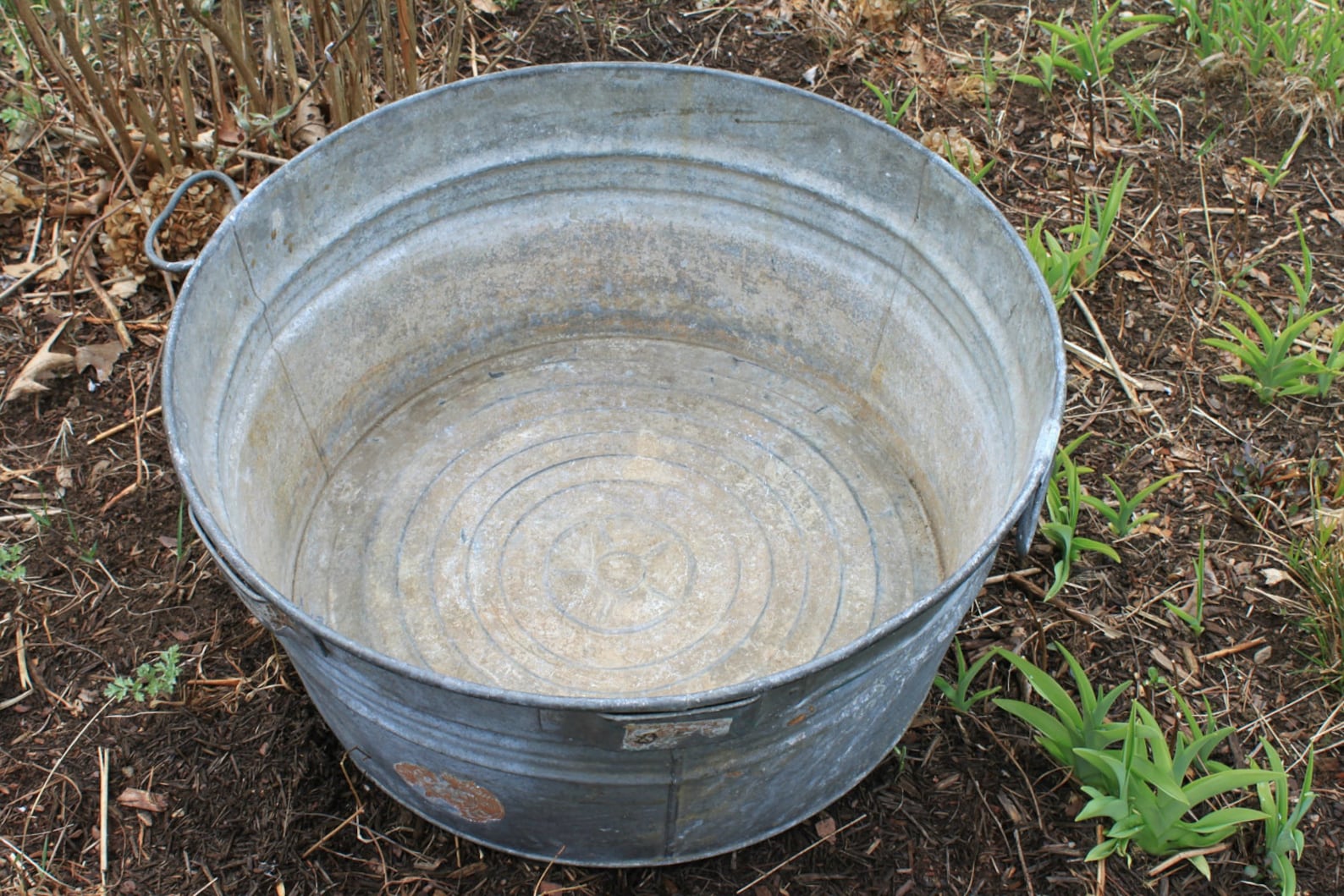 Antique Galvanized Wash Tub Etsy