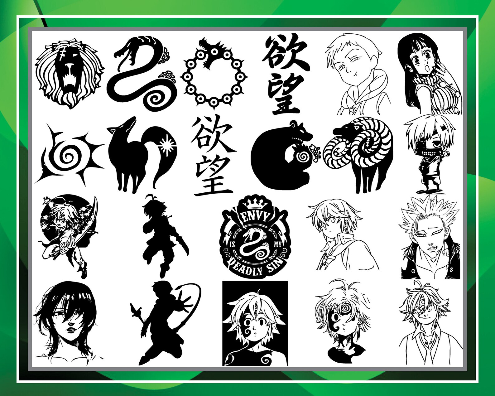 Download Bundle 20 Anime Svg Anime Design Anime Gift Anime Designs | Etsy