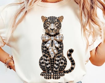 Rhinestone Leopard PNG, luxury Leopard  Coquette Png, Leopard Clipart, crystal Bow Png, Coquette Leopard Shirt Sublimation, Girly Bow png