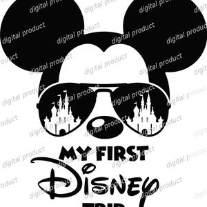 Mickey Mouse PNG, Disney Trip Sublimation Design, Mickey Silhouette Clipart, Disney Vacation Digital Download, Mickey Shirt DTF image 1