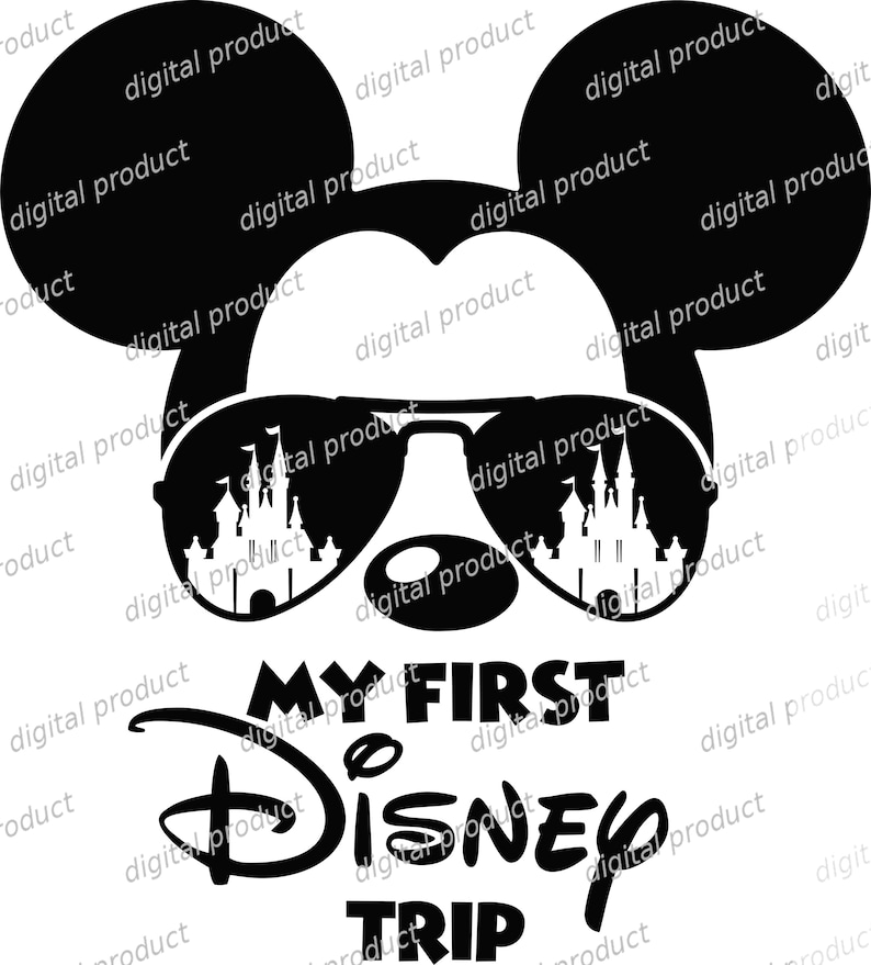 Mickey Mouse PNG, Disney Trip Sublimation Design, Mickey Silhouette Clipart, Disney Vacation Digital Download, Mickey Shirt DTF image 1