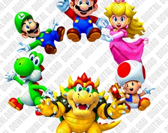 Super Mario clipart, Super Mario png, Mario PNG, projekt powitalny, przezroczysty projekt, natychmiastowe pobieranie
