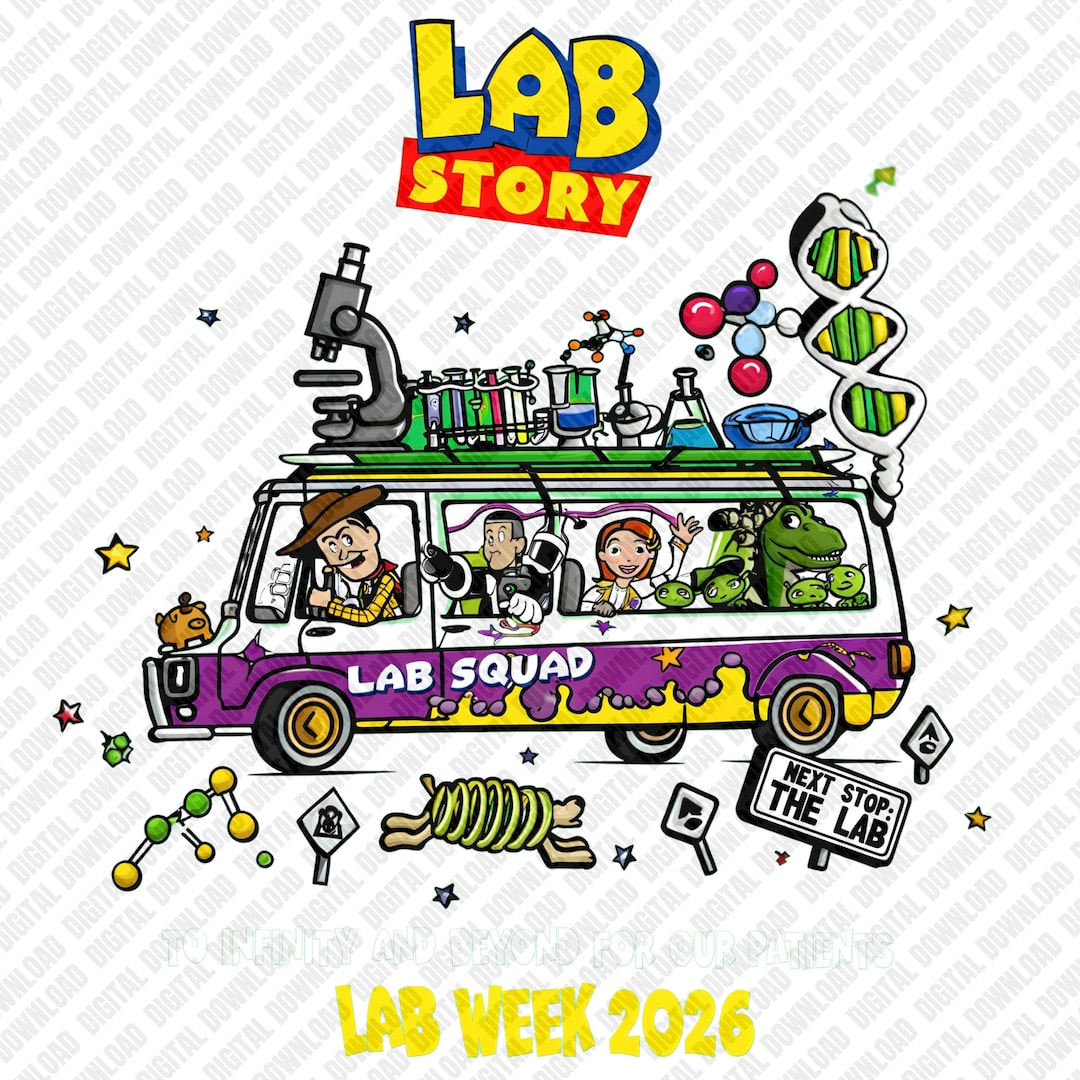 Toy Story Lab Week 2026 PNG | Lab Squad Cartoon Design | Science ...