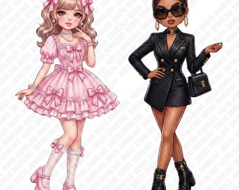 Roblox Dress to Impress PNG, Fashion Girl Doll Art, High Res Digital File