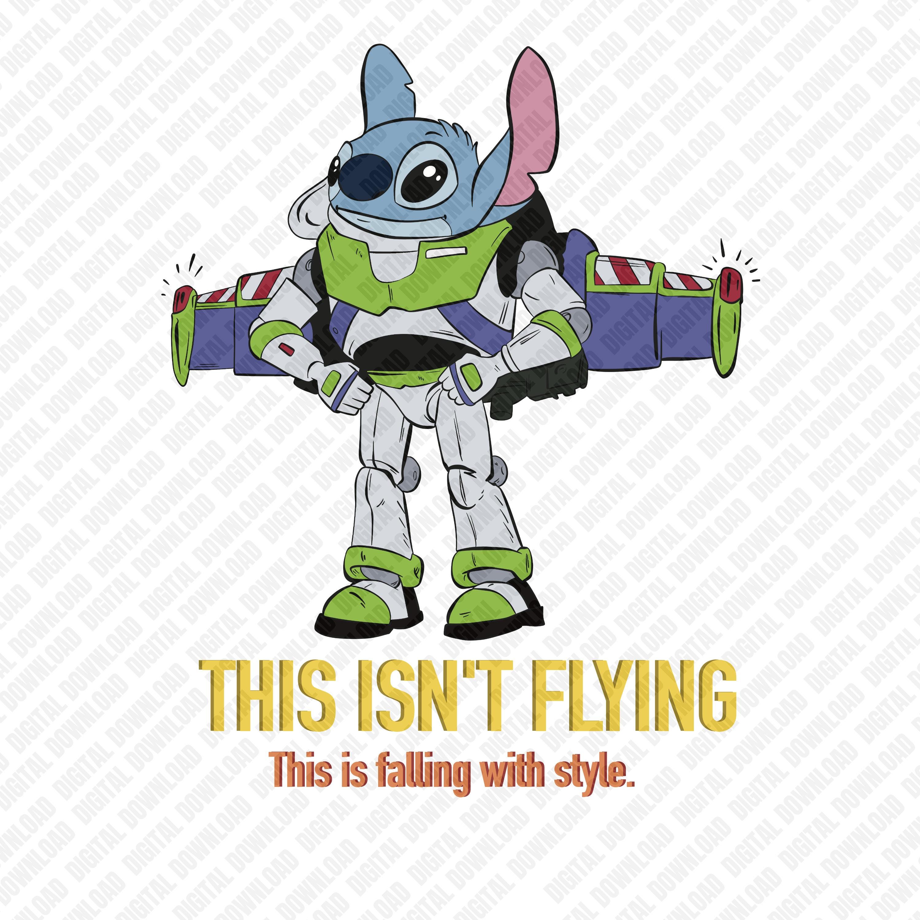 Stitch Buzz Lightyear Mashup PNG, Falling With Style Quote, Space ...