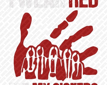 Ich trage Rot für meine Schwestern PNG | MMIW Awareness Kunst | Digitaler Download PNG