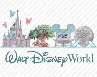 Walt Disney World-parken, png PNGEgg | Four Parks One World Art | Digitale download, png