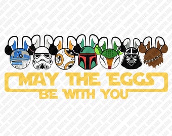 Star Wars Ostern PNG | Mögen die Eier mit Dir sein | DTF Transfer Art