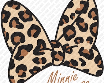Minnie Maus Leopard Schleife PNG | Tierdruck Geparden Design | Digitaler Download PNG