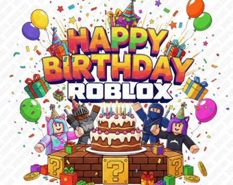 Roblox PNG Birthday | Gamer Party Celebration | Instant Download