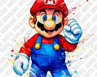 Super Mario clipart, Super Mario png, Mario PNG, projekt powitalny, przezroczysty projekt, natychmiastowe pobieranie