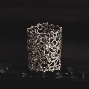 Sterling Silver Lace Ring-Lace Ring-Index Finger Ring-Wide Textured Ring-Statement Rings-Cage Ring