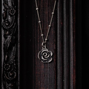 Sterling Silver Rose Pendant-Sterling Silver Delicate Rose Pendant-Woodland Inspired Jewellery-Botanical Jewelry-Rose Jewelry