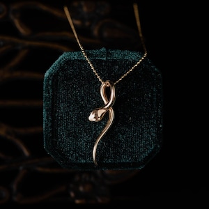 14K Solid Gold Snake Pendant-Gold Snake Charm-Gold Snake Necklace-Ancient Greek Inspired Jewellery- Unisex Snake Pendants