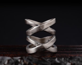 Wide Wrap Ring-Sterling Silver Wrap Ring-Silver Wraparound Ring-Silver Wide Ring