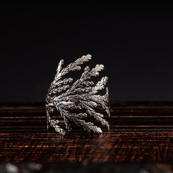 Juniper Sterling Silver Ring-Fir Tree Ring-Woodland Inspired Rings- Delicate Rings-Botanical Jewelry- Gift for Nature Lovers