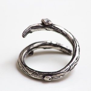 Sterling Silver Twig Ring Twig Thumb Ring-Tree Branch Adjustable Ring-American Size 7.5-Under 50 image 3