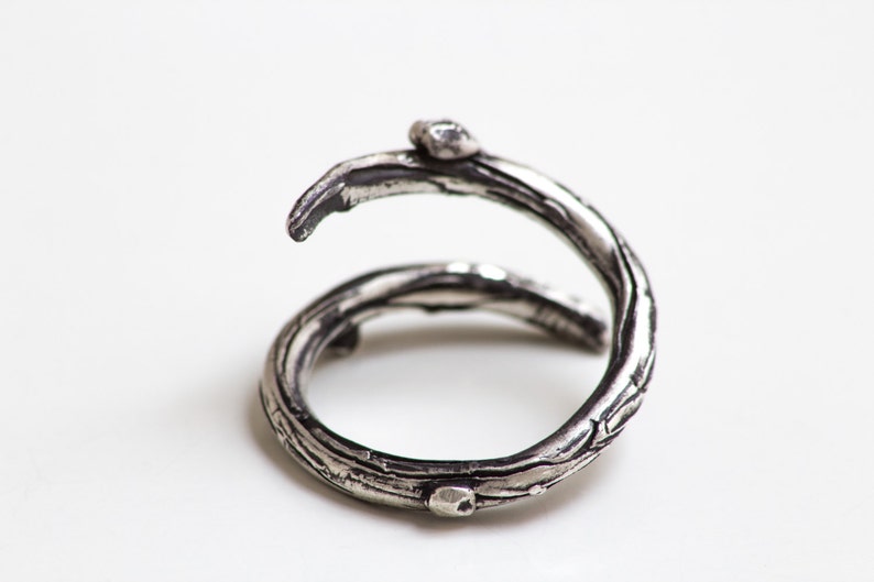 Sterling Silver Twig Ring Twig Thumb Ring-Tree Branch Adjustable Ring-American Size 7.5-Under 50 image 3