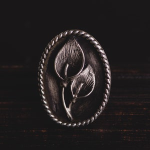 Sterling Silver Calla Lily Ring-Vintage Inspired Lily Ring- Flower Sterling Silver Ring-Bohemian Jewellery-Floral Rings-Calla Lily Jewelry