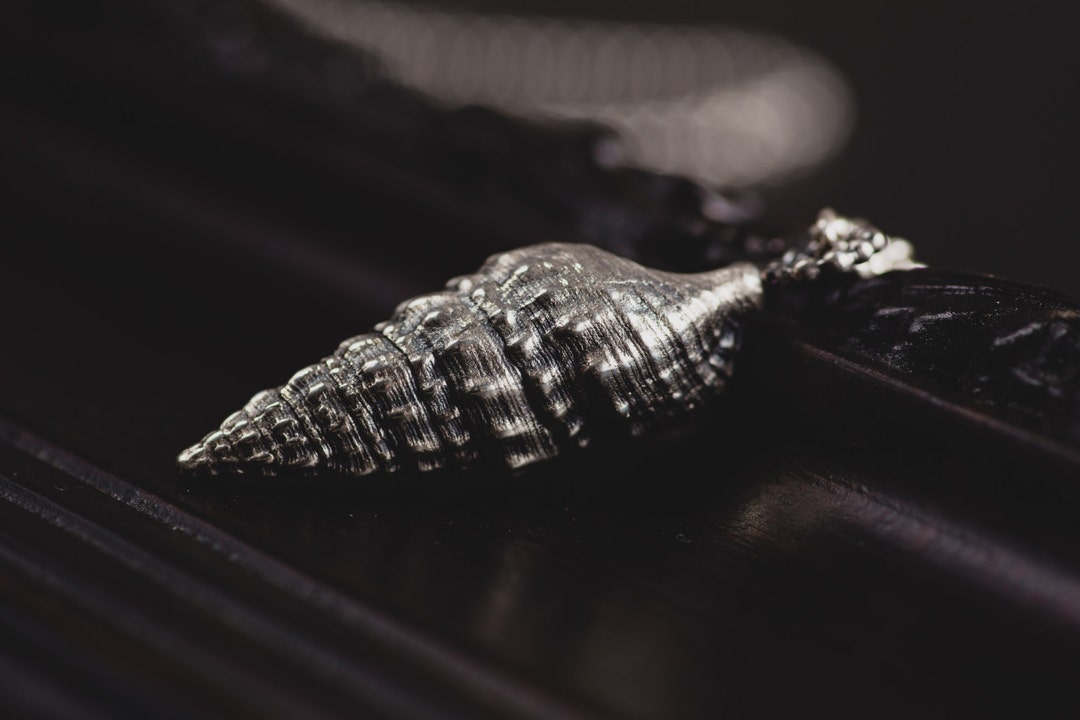 Long Seashell Pendant-sterling Silver Sea Shell Necklace-nautical ...