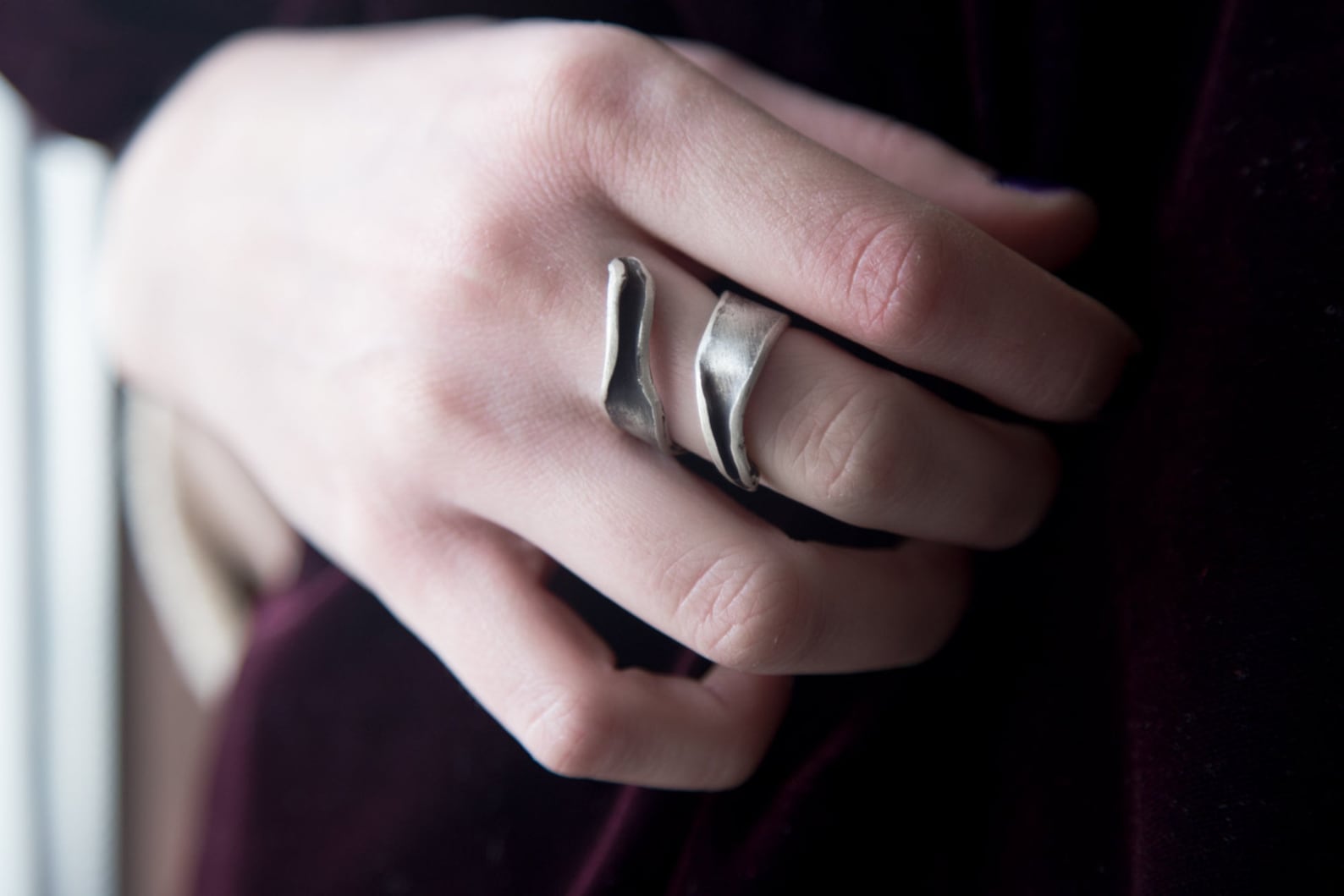 Wrap Ringsterling Silver Wide Wrap Ringindex Finger Folded Etsy