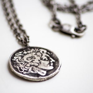 Alejandro Magno Colgante de monedas-Colgante de hombre-Antigua réplica griega Colgante de moneda-Joyería de hombre-Regalos unisex