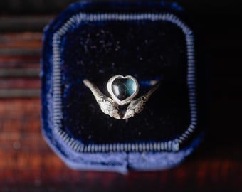London Blue Topaz Snake Ring, Sterling Silver Serpent Ring, Dainty Gothic Jewelry, Handmade Gemstone Ring