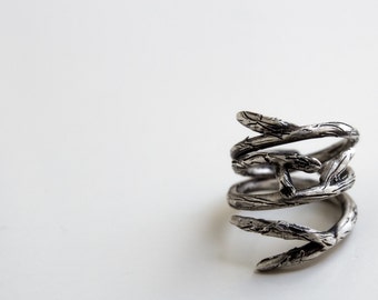 Twig Stacking Rings-Sterling Silver Twig Stackable Rings-Elvish Rings-Adjustable-Twig Jewellery-Rustic Rings