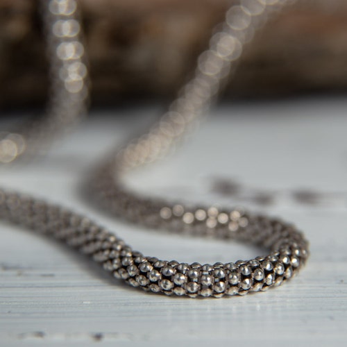 Sterling Silver Chain Necklaceshort Chain Necklaceball Chain Etsy