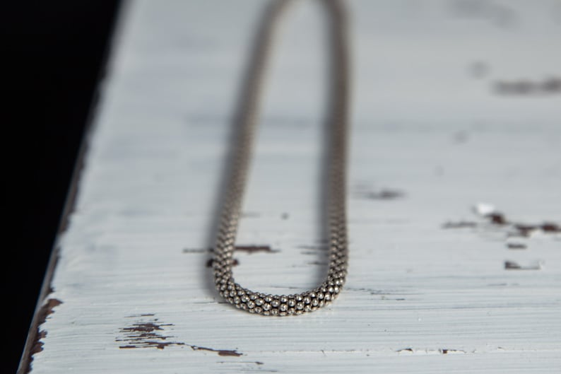 Sterling Silver Chain Necklaceshort Chain Necklaceball Chain Etsy