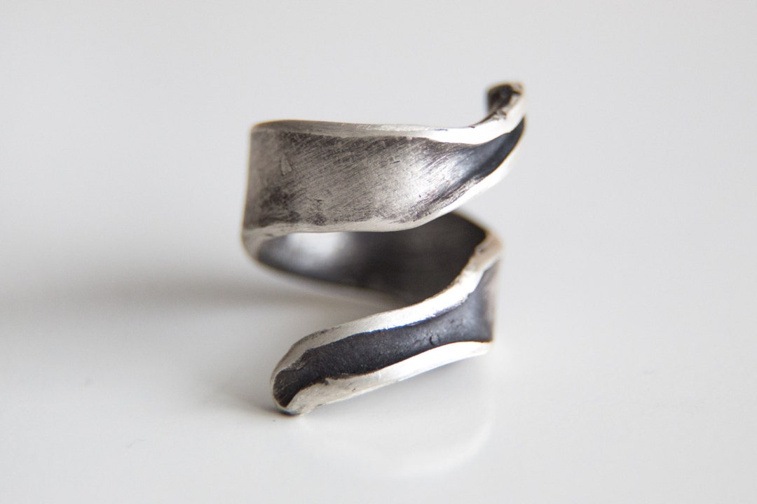 Wrap Ring-sterling Silver Wide Wrap Ring-index Finger Folded - Etsy