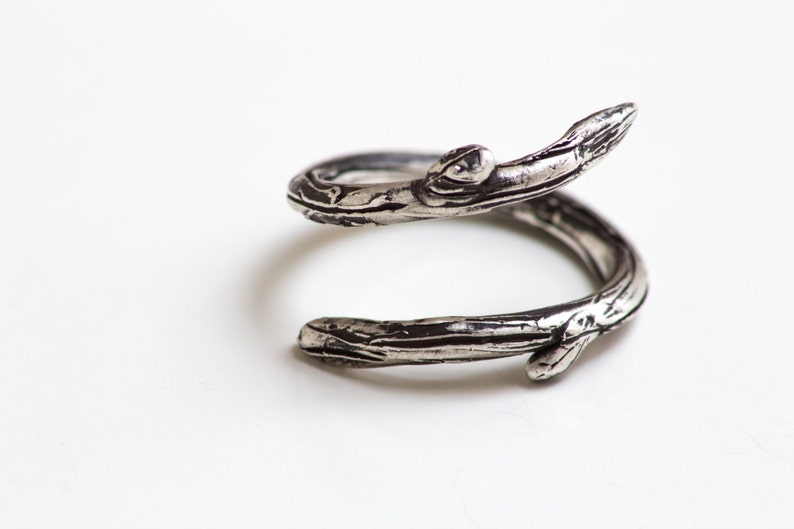 Sterling Silver Twig Ring Twig Thumb Ring-Tree Branch Adjustable Ring-American Size 7.5-Under 50 image 1