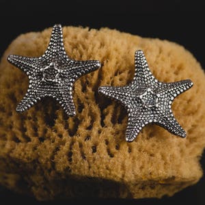 Sterling Silver Starfish Earrings-Starfish Stud Earrings-Chic Summer Earrings-Ocean Jewellery-Unique Nautical Earrings
