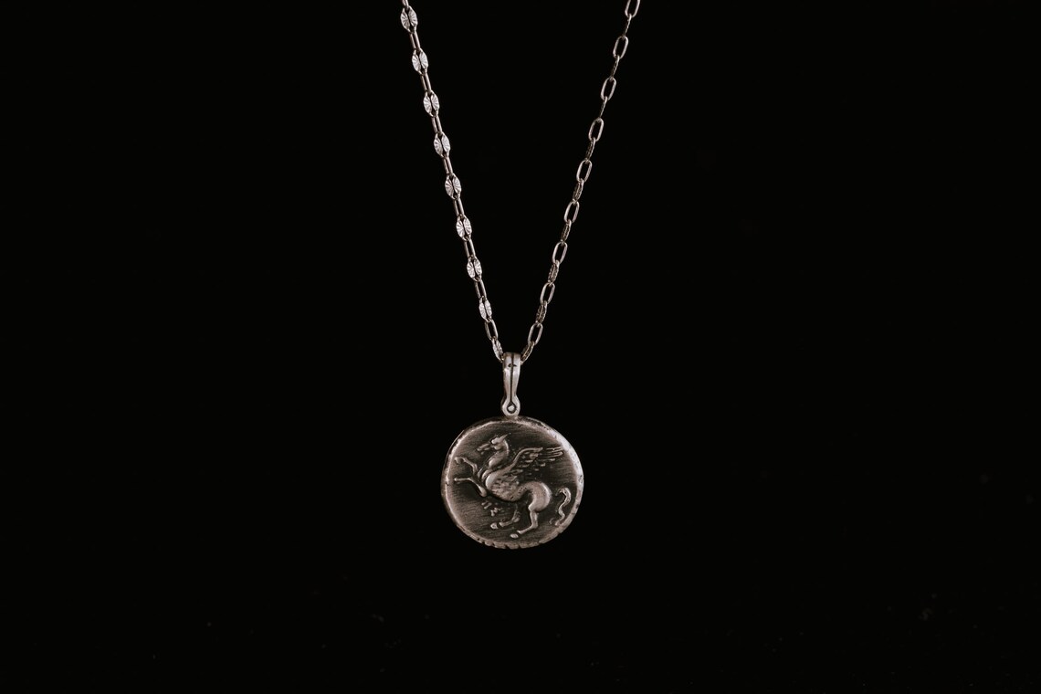 Sterling Silver Athena Greek Goddess Pendant - Ancient History Jewelry, 20mm Diameter
