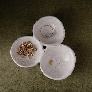Divided Ring Dish-Handcrafted Moon Jewelry Dish-Handmade Divided Ring Dishes-Witchy jewelry Dishes-Handmade Trinket Dish