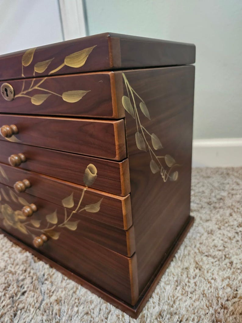 Handcrafted Wooden Jewelry Box With Lock | Large Organizer Chest - Etsy