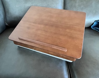Wooden Lap Desk with Storage, Portable Laptop Desk, Art Tray, Cozy Bed Sofa Workspace