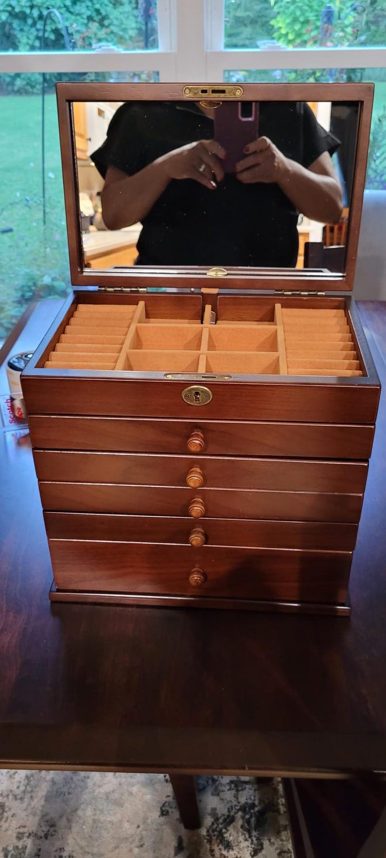 Handcrafted Wooden Jewelry Box With Lock | Large Organizer Chest - Etsy