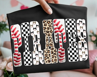 Pirates Baseball PNG: Pirates Baseball Sublimation File, Retro Pirates Game Day Sublimation Design, Trendy Game Day Digital Download