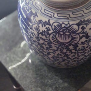 Kinesisk Chinoiserie-glass med dubbel lycka från 1800-talet, ingefärsburk med lock, 23 cm, bröllopspresent bild 15