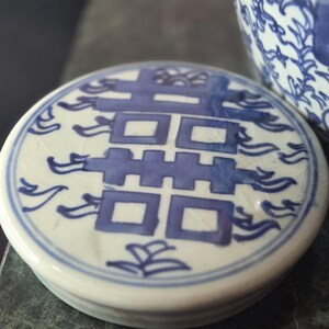 Kinesisk Chinoiserie-glass med dubbel lycka från 1800-talet, ingefärsburk med lock, 23 cm, bröllopspresent bild 7