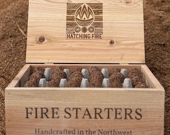 Rustic Cedar Crate with 96 Fire Starters