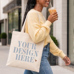 Mockup av tygväska – Liberty Bags OAD113 | Livsstilsmodell | Ärendeväska | Bokväska för kaffe | Väska i naturlig bomull | JPEG