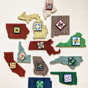 Made to order state barn quilt magnets image 2