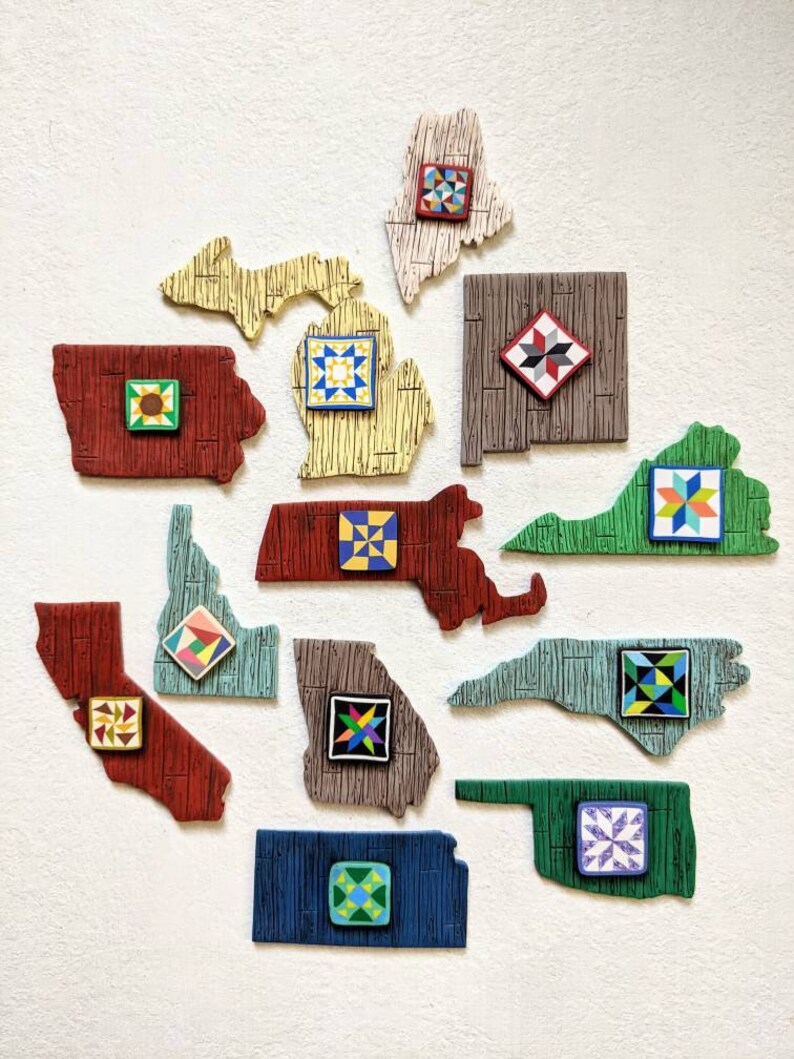 Made to order state barn quilt magnets image 2