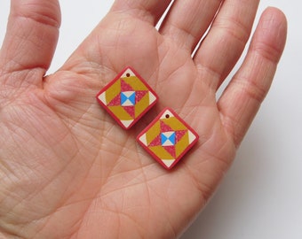 quilt block charms for earrings