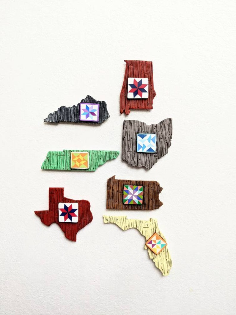 Made to order state barn quilt magnets image 4