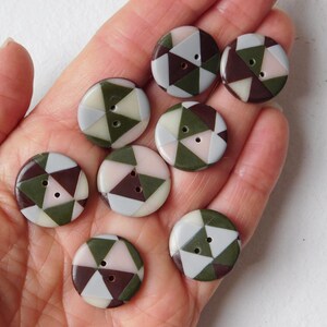3/4&quot; handmade polymer clay sewing buttons, set of 8