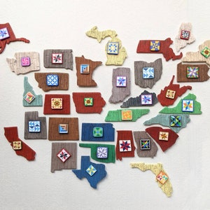 Made to order state barn quilt magnets image 1